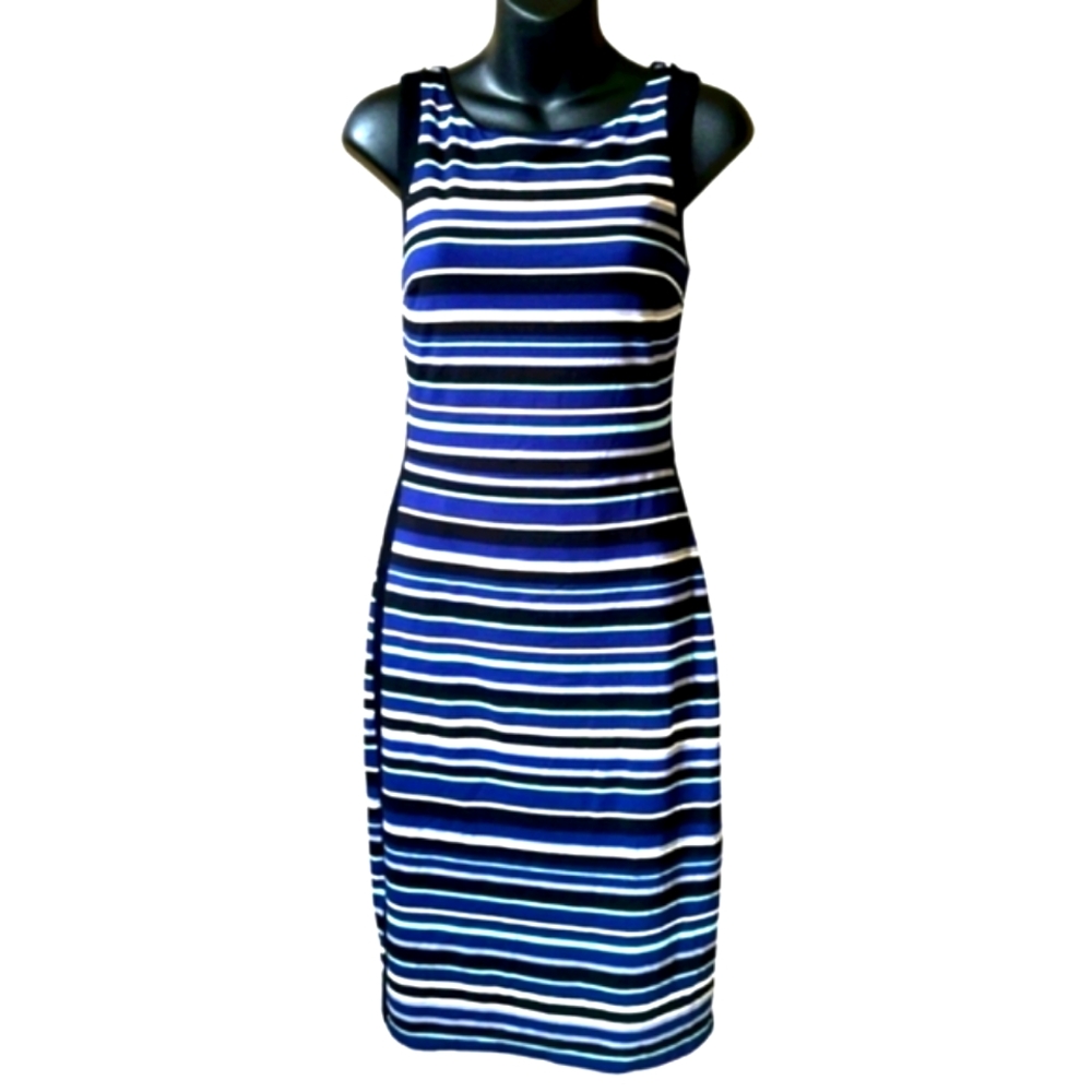 (4/6)🆕️ White House Black Market Striped Sheath Dress 17"×L39"